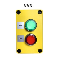Estación de Control de Encendido/Apagado NB22-C2Y, Interruptor de Botón Iluminado, CA/CC 100~120V