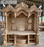 Mandir en bois traditionnel pour salle de prière, achat d'autel SwamiNarayan de grande taille pour la maison, grand temple naturel poli pour la décoration intérieure