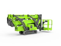 Nacelle araignée électrique ZX23AE 23m en stock avec flèche articulée sur chenilles pour travaux en hauteur