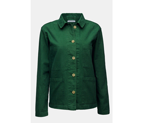 Veste Denim Verte à Col Ouvert et Bouton pour Femme, Vêtement Décontracté, Veste en Denim Surdimensionnée, Veste d'Université - Product Image 2