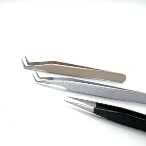 Pinzas profesionales para extensión de pestañas con nuevo diseño, mango de agarre de corazón, pinzas para pestañas, pinzas de acero inoxidable con logotipo personalizado - Product Image 3