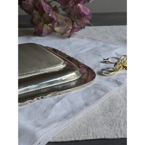 Antique Metal Tray with Floral Border, Embossed Design, <b>Vintage</b> Tray, Ornate Border, Tray for <b>keys</b>, Jewellery, Coins. - Product Image 5