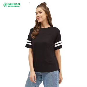 Camiseta de cuello redondo con logotipo personalizado, manga holgada, de algodón 100% Material, camiseta lisa para mujer para hombre, disponible en varios colores - Product Image 4