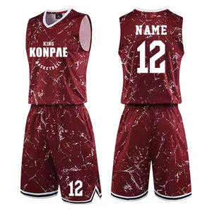 Ensemble de maillots de basket-ball réversibles en gros, maille respirante, imprimé numérique cousu, anti-UV, séchage rapide, 100% polyester, taille plus - Product Image 4