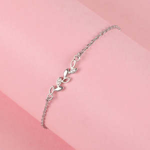 NOVAMART Fine 925 <b>Silver</b> Tennis <b>Bracelet</b> Rhodium Plated with Diamond or Pearl Accent Wholesale Export - Product Image 2