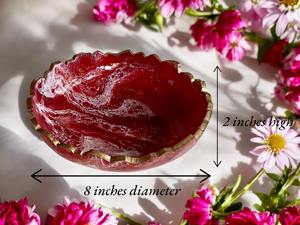 Cuenco decorativo de mármol rojo elegante acabado pulido centro de mesa de piedra hecho a mano para mesa sala de estar cocina o decoración de regalo - Product Image 2