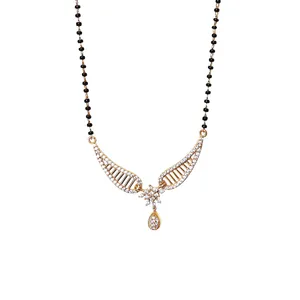 Collier Pendentif Aile Romantique Plaqué Or 22 carats pour Femme Art Palace avec Chaîne Perles Zircon Cubique Bijoux de Mariage de Luxe (Produit de Tiers) - Product Image 1
