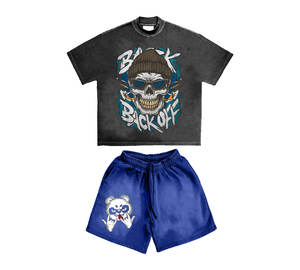 Ensemble t-shirt et short style classique design premium Ensemble t-shirt et short vintage délavés à l'acide pour hommes - Product Image 4