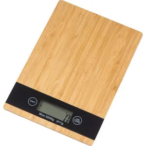 Balance de cuisine en bambou personnalisée JANA, gadgets uniques pour votre cuisine - Product Image 1