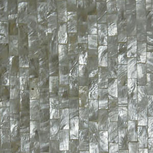 Tuiles de coquillages de Bali, Indonésie, BIJOUX EN COQUILLAGES, Produits de tuiles de coquillages, Motif mosaïque, Tuiles de coquillages carrées blanches Capis, 30 x 30 cm - Product Image 2