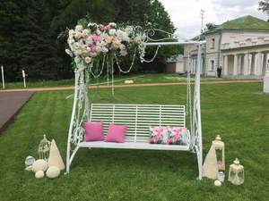 Columpio de hierro hecho a mano artístico decorativo fuerte duradero cómodo seguro elegante único Vintage rústico moderno al aire libre - Product Image 3