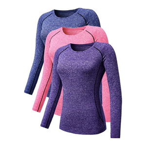 High Quality Dri Slim Fit Women's <b>Long</b> <b>Sleeve</b> <b>Compression</b> T-<b>Shirt</b> Cotton Yoga Athletic Running Top Summer Workout Plain - Product Image 1