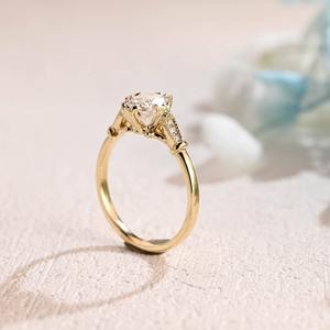 แหวนเพชรทรงรีอาร์ตเดโค 1.50 กะรัต แหวนหมั้นแบบโบราณ CVD ทองคำขาว 14K แหวนแต่งงาน แหวนวันครบรอบ - Product Image 3