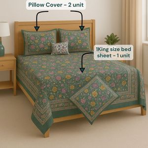 Floral Vintage Rose Pattern Bedding Wholesale Hand Block Printed Cotton Bedsheets <b>Super</b> <b>King</b> Size, Jaipur Design, OEM Available - Product Image 6