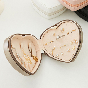 Mallette de transport en cuir avec logo personnalisé Boîte de rangement de voyage pour bijoux portable avec fermeture éclair Boîte d'organisation - Product Image 4