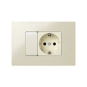 Cornice avorio con 3 semielementi e telaio per box americano (Simon 27 Play 2700613-031) - Product Image 2