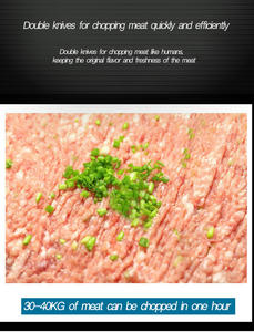 Machine automatique à double couteau <span class=keywords><strong>Robot</strong></span> hachoir à <span class=keywords><strong>viande</strong></span> Machine à découper <span class=keywords><strong>la</strong></span> <span class=keywords><strong>viande</strong></span> de bœuf Farce de légumes Coupeur de <span class=keywords><strong>viande</strong></span> hachée - Product Image 6