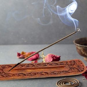 <b>Incense</b> Holder Wooden Stick Holder with Floral Design <b>Incense</b> Ash Catcher <b>Incense</b> <b>Burner</b> Tray <b>Back</b>-<b>Flow</b> Home Decor Gift Accessor - Product Image 2