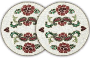 Handcrafted Glass Beaded Eco-Friendly American Style <b>Placemats</b> for <b>Dining</b> <b>Table</b> Christmas Decoration Family Gatherings Parties - Product Image 4
