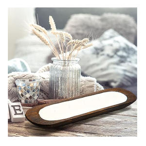 Latest Design Oval Wood Dough Bowls Rustic Decorative Tray Hand Carved <b>Large</b> Dough Bowl Candle Long Wood Bowl for Decoration - Product Image 6