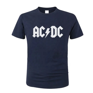 Camiseta de Manga Corta Informal de Algodón 100% Personalizable para Hombre, Estilo Hip Hop, Banda de Rock Pesado AC/DC, Alta Calidad, 300g - Product Image 1