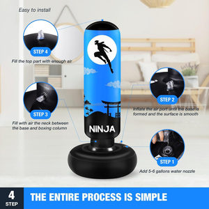 Sac de frappe gonflable en PVC de 1,6 m pour la boxe et le MMA, tour anti-stress pour enfants et adolescents, support de vitesse avec remplissage d'eau - Product Image 6