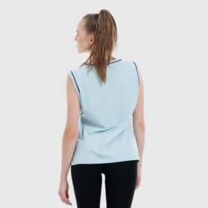 Blue Breathable Knitted Fabric Fraction Tank - Product Image 2