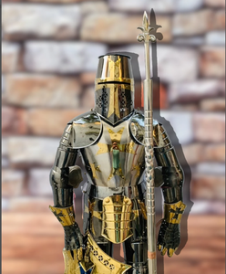 Traje de armadura portátil de acero Battle Warrior Traje de armadura de caballero templario de alta calidad más vendido | Caballeros cruzados - Product Image 2