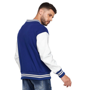 Chaqueta universitaria de béisbol con cuello levantado de cuero básica para hombre, prendas de vestir de invierno, chaqueta Varisty Letterman, novedad de 2024 - Product Image 2