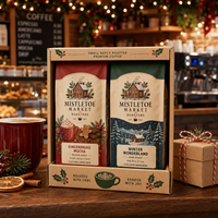 Coffret cadeau de Noël AT PACK avec boîte à café personnalisée et sachets de café – Emballage haut de gamme pour la promotion de la marque de torréfacteur
