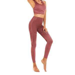Conjunto de Yoga de entrenamiento de gimnasio de secado rápido personalizado para mujer Ropa de fitness de dos piezas para entrenamiento de gimnasio de mujer - Product Image 3