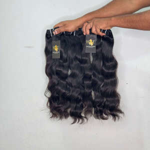 Paquetes de cabello humano virgen indio natural, rizado, liso, con ondas corporales, cutícula alineada, tipo visón. - Product Image 1