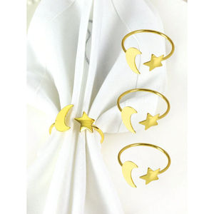 Exclusive Quality <b>Hammered</b> Metal Napkin Ring Vintage Design Gold Plated Napkin Ring Islamic Festive Eid Napkin Ring and <b>Holder</b> - Product Image 2