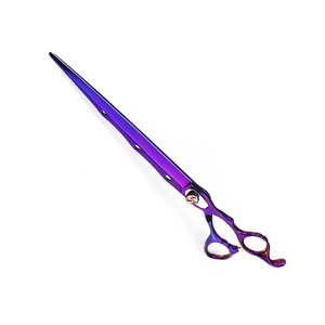 กรรไกรตัดแต่งขนสัตว์เลี้ยงแบบหรูหรา สีม่วง ใบมีดตรงคมกริบ สำหรับคนถนัดขวา กรรไกรตัดแต่งขนสัตว์เลี้ยง - Product Image 1