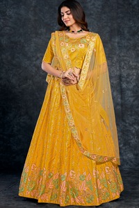 ÚLTIMA NOVIA WEAR GEORGETTE HEAVY CHINE SECUENCIA TRABAJO LEHENGAS CON TRABAJO DUPATTA - Product Image 2