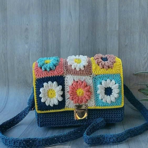 Crochet <b>Bag</b> Women's Crochet <b>Tote</b> <b>Bag</b> Knitted Shoulder Crossbody Handbags Cute Crocheted <b>Bag</b> for Girls OEM Made in Vietnam - Product Image 4
