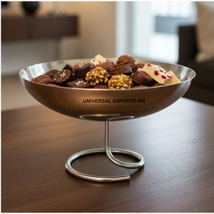Stainless Steel <b>Chocolate</b> Bowl With Plate Premium Quality Handmade decorative Tabletop Luxury New <b>Chocolate</b> bowl - Product Image 3