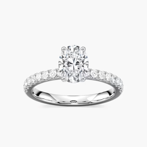 Bague de fiançailles en diamant de laboratoire de taille ovale de 1,20 CTW, certifiée IGI, or massif 14 carats - Product Image 2