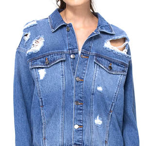 Chaquetas vaqueras transpirables de tamaño personalizado 2024 para mujer, ropa desgastada para exteriores, relleno de algodón, nueva moda, servicio OEM para invierno - Product Image 6