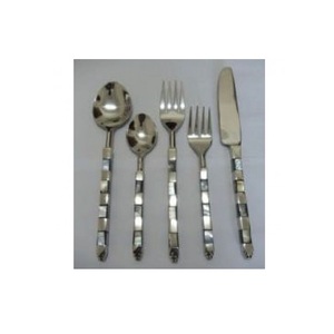 Modern Design Mop & Stainless Steel Dinner Cutlery <b>Set</b> for Kitchen Mother of Pearl & Stainless Steel <b>Flatware</b> <b>Set</b> - Product Image 1