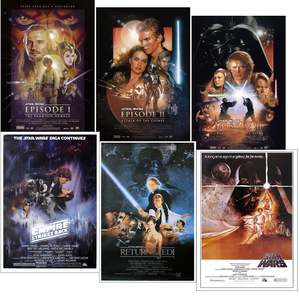 Star Wars Episode I- VI Set of 6 Paper <b>Posters</b> for Wall Decor - Product Image 5