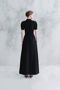 ชุดเดรสสำหรับผู้หญิงเดรสผ้าซาตินมีแขนพองผ่าหน้าแขนยาวพองพริ้วไหวเงาวาววาวผ้าซาตินผสมกับเวียดนาม - Product Image 6