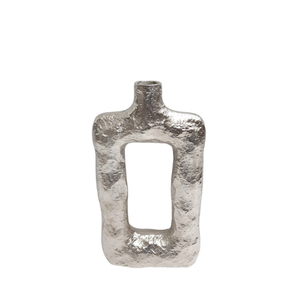 Home Decorative Aluminum Modern Flower Vase Nickel Antique <b>Silver</b> Colour Large Size Flower Pot for Table <b>Top</b> Centrepiece - Product Image 1
