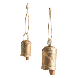 Juego de 3 campanas navideñas atractivas de latón AK con acabado rústico con cuerda de alta calidad, campanas colgantes decorativas para decoración navideña - Product Image 3