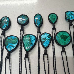 Supar Natural hermosa macramé mezcla piedra lunar piedra preciosa colgante malaquita Bumble Bee Pietersite colgante de macramé de buena calidad - Product Image 5