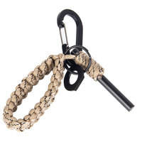 Ensemble d'outils paracorde faits à la main en gros, cueillette de feux de forêt tressés et pendentif clé de barre de magnésium de bâton de feu