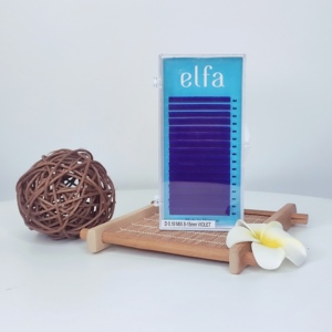 D0.10 Mixte 8-15 Extensions de Cils de Couleur Violet Fait à la Main Facile à Appliquer Cils avec CC Curl Shampooing Boîte Grossistes Made Vietnam - Product Image 6