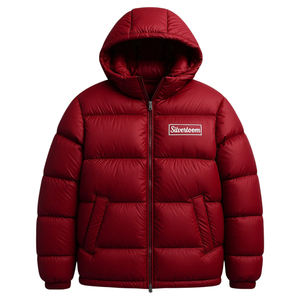 Chaquetas acolchadas personalizadas con LOGOTIPO | Chaquetas de invierno con capucha acolchadas cálidas OEM para Hombre | Prendas de abrigo impermeables a prueba de viento - Product Image 2