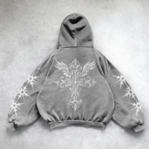 Sweat-shirt à capuche unisexe en coton, coupe ample, décontracté, avec impression de logo personnalisé, délavage acide, tissu 500 g/m², 400 g/m² - Product Image 6