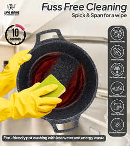 Juego de Ollas de Cocina Antiadherentes de Granito de 6 Piezas de Primera Calidad, Ollas para Sopa con Tapas, Base de Inducción - Product Image 6